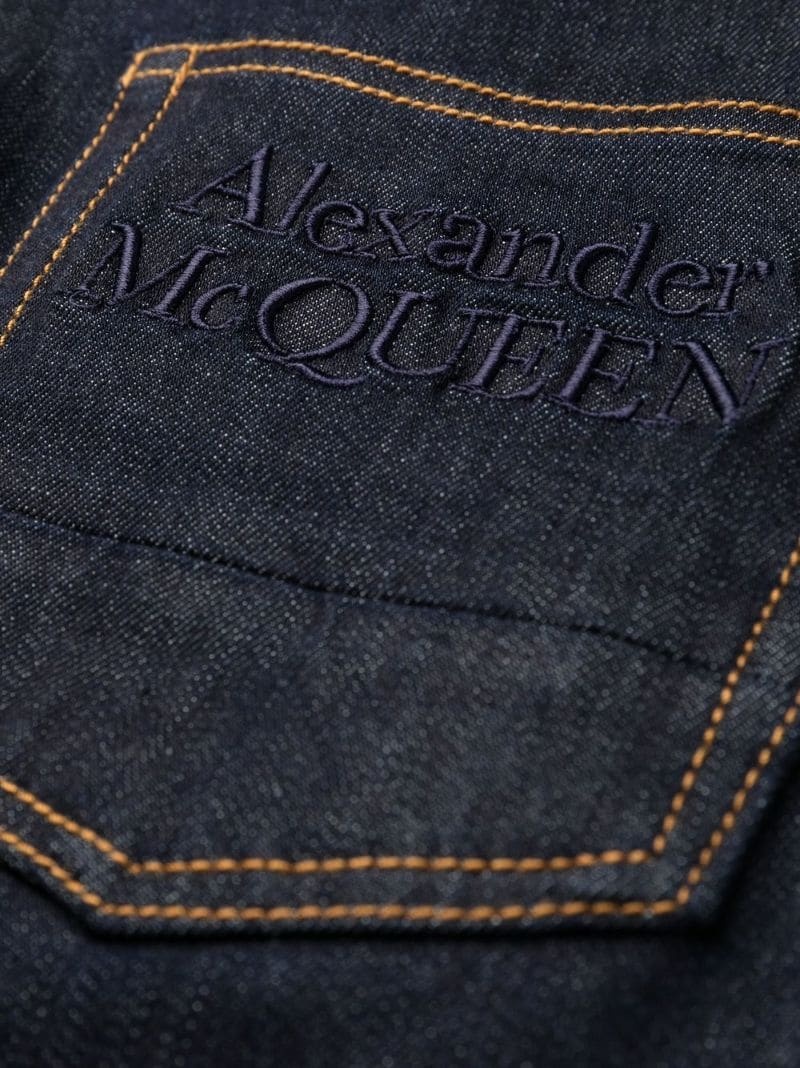 logo-embroidered jeans - 7