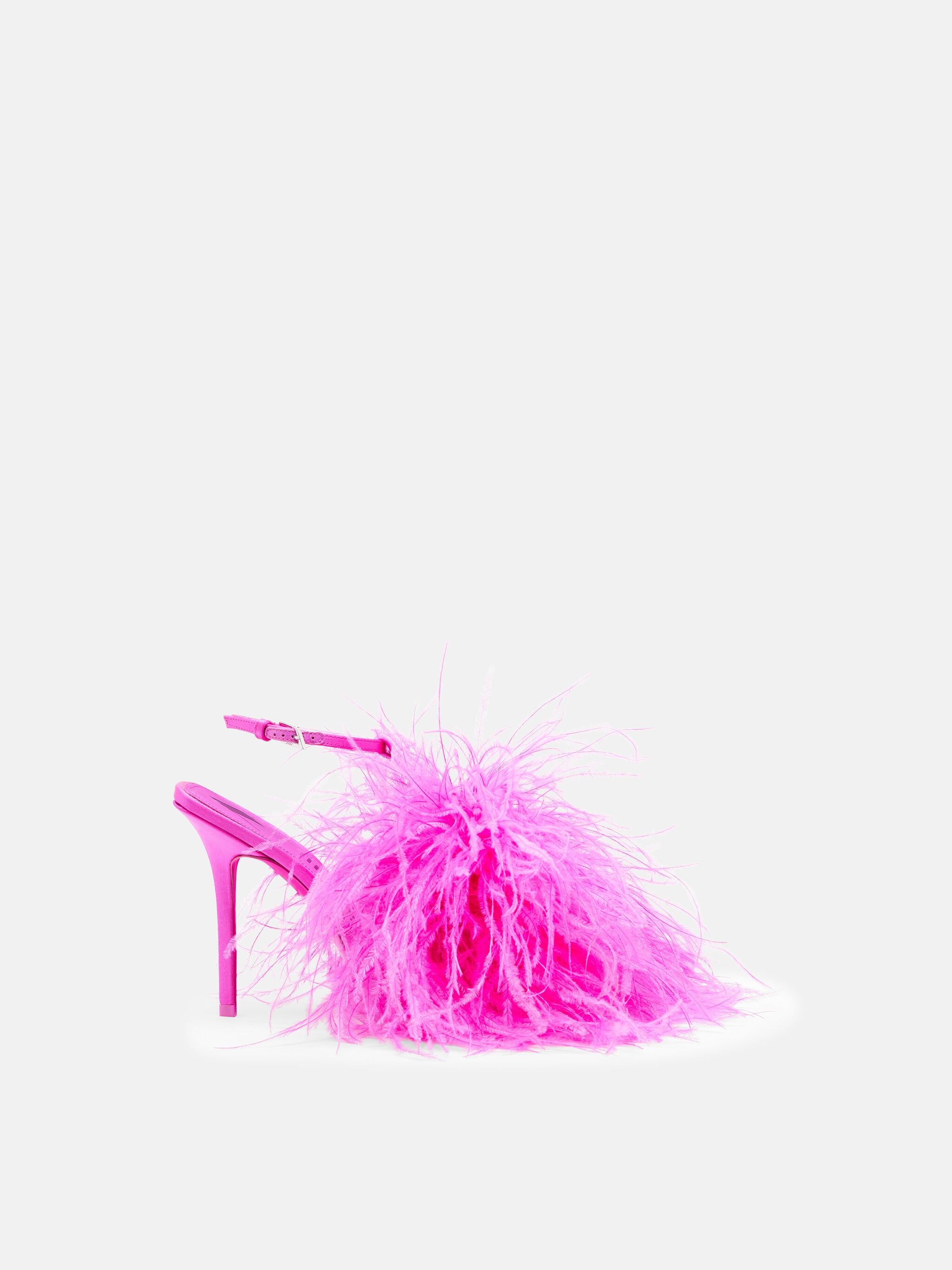 ''SIENNA'' FEATHERS FUCHSIA SANDAL - 1