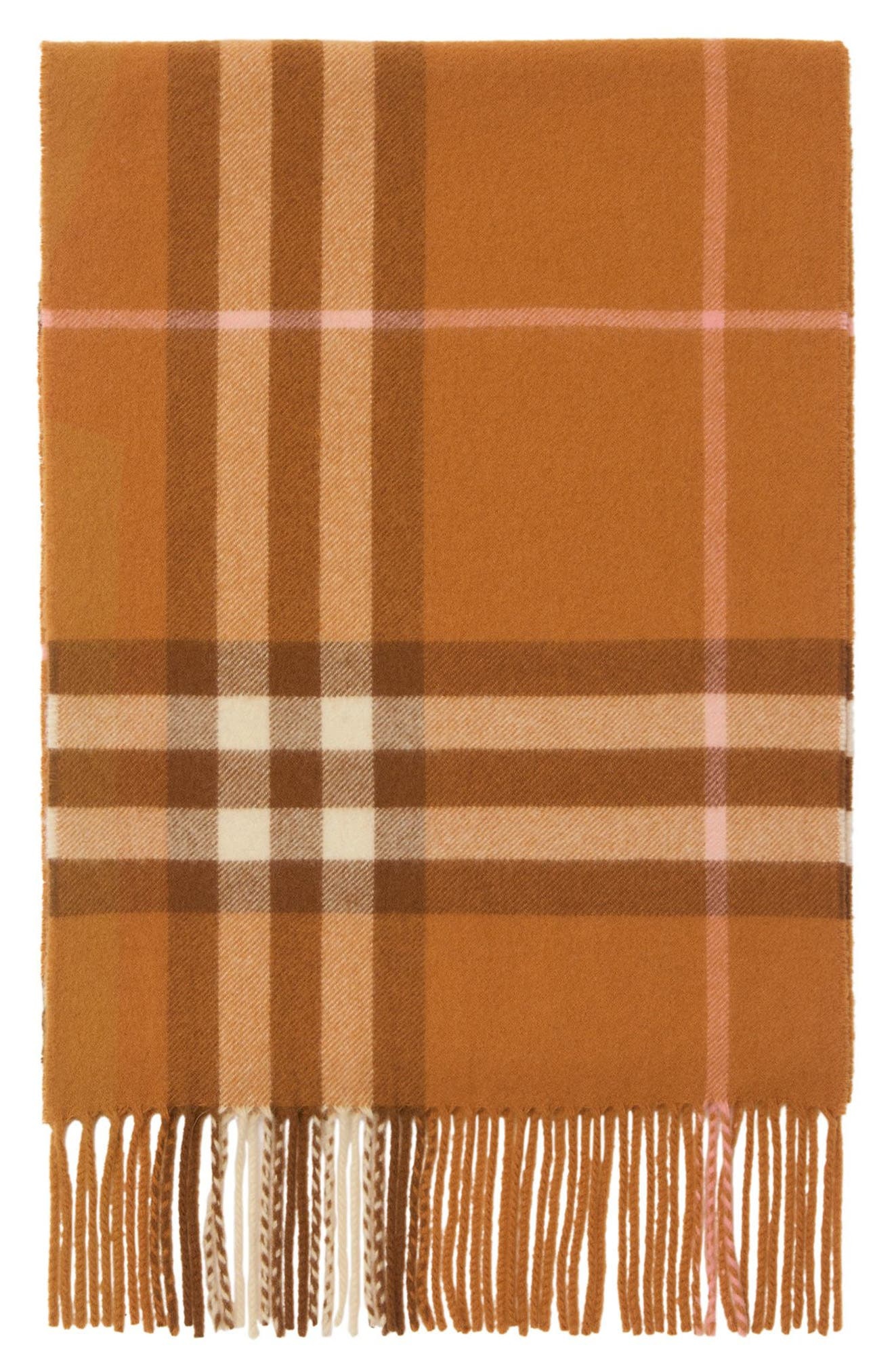 burberry Giant Check Cashmere Scarf in Squash Orange at Nordstrom - 3