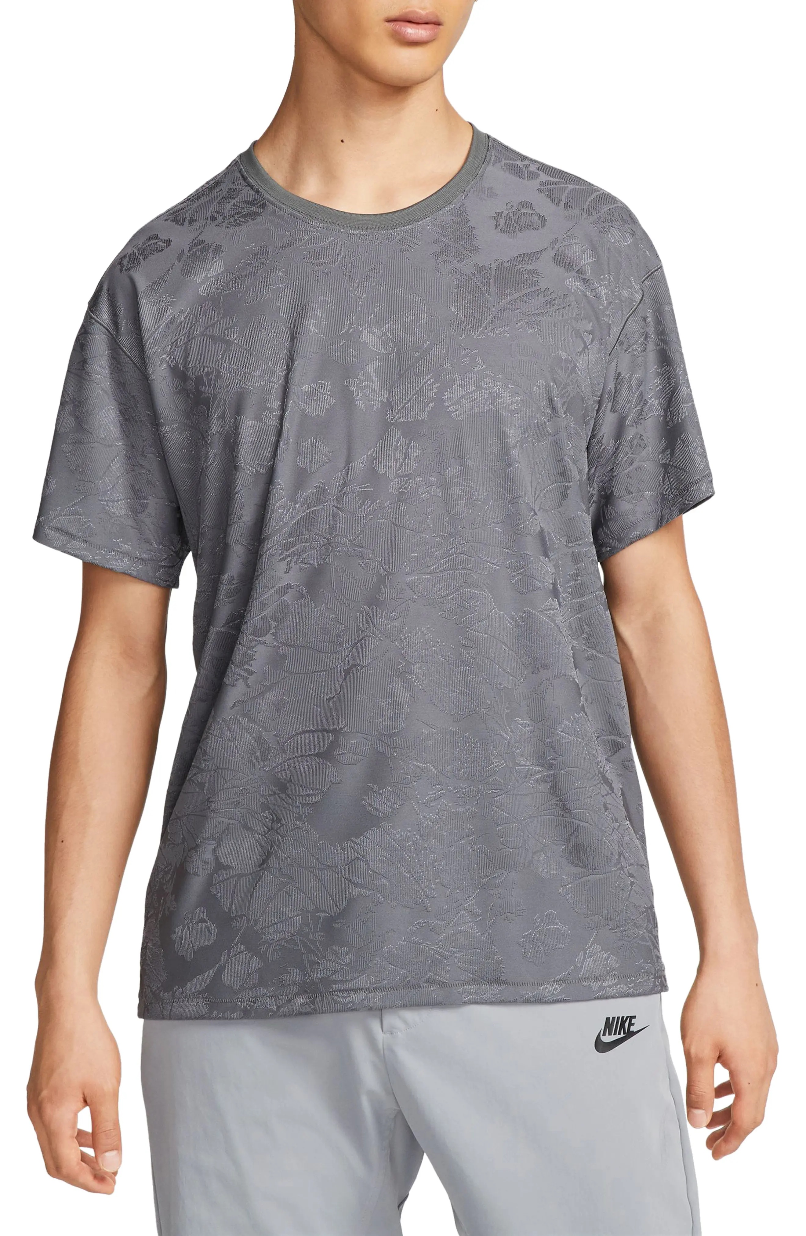 Tech Jacquard T-Shirt in Iron Grey/Dark Smoke Grey - 1