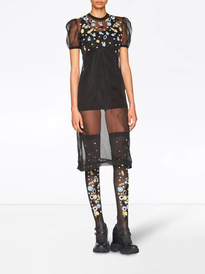 Miu Miu floral embroidered sheer dress outlook