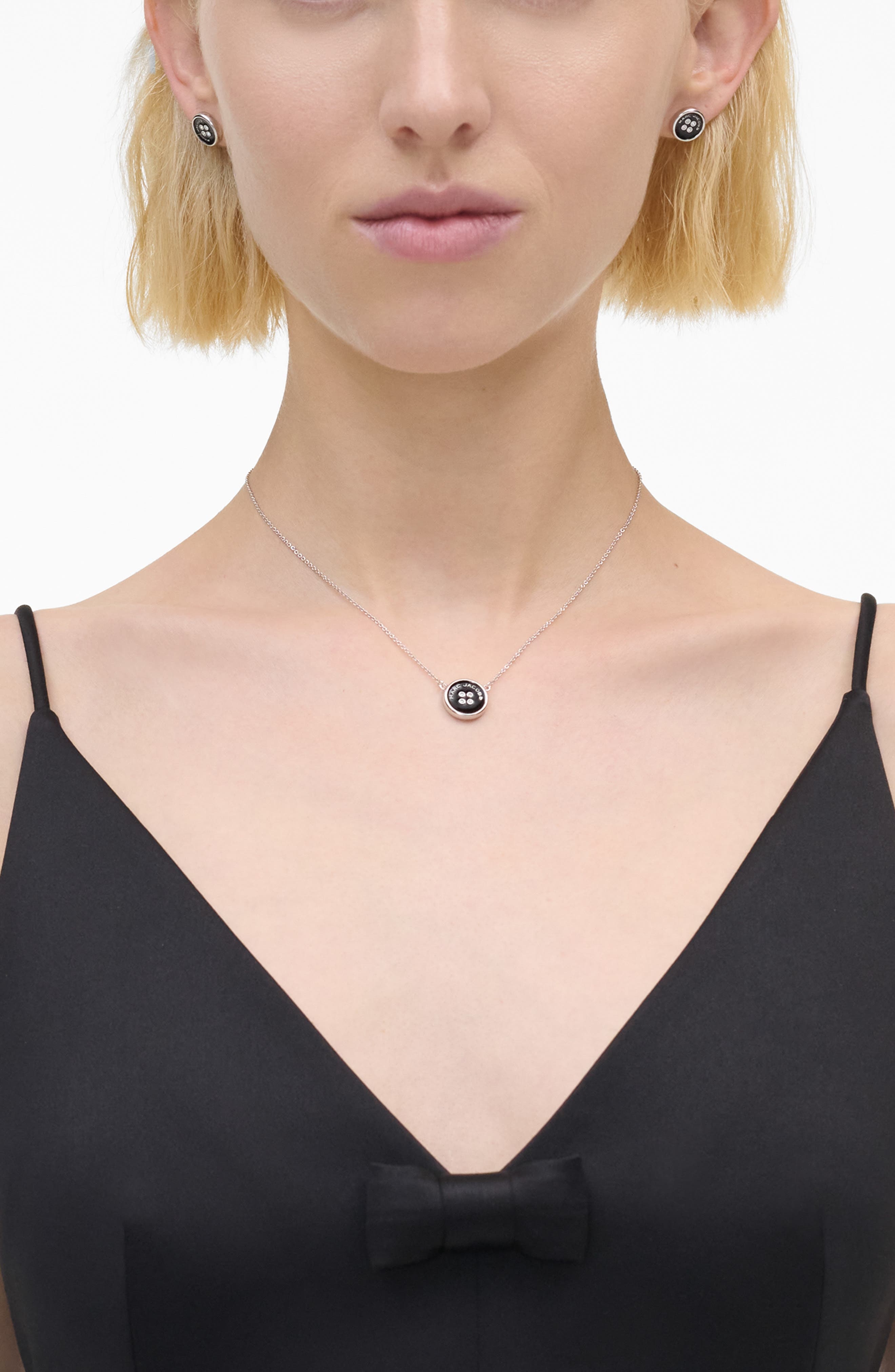 Marc Jacobs The Button Pendant Necklace in Silver/black at Nordstrom - 2
