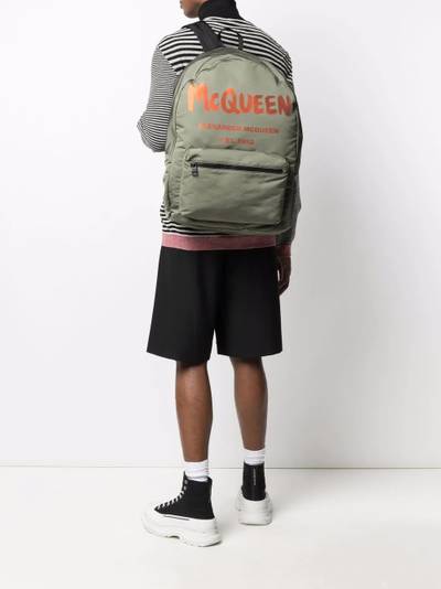 Alexander McQueen logo-print backpack outlook