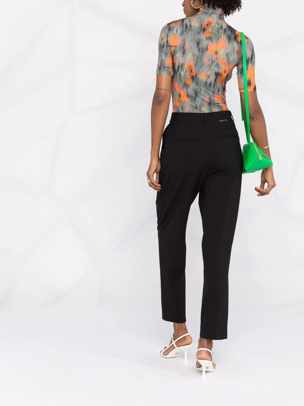 logo-print tailored trousers - 7