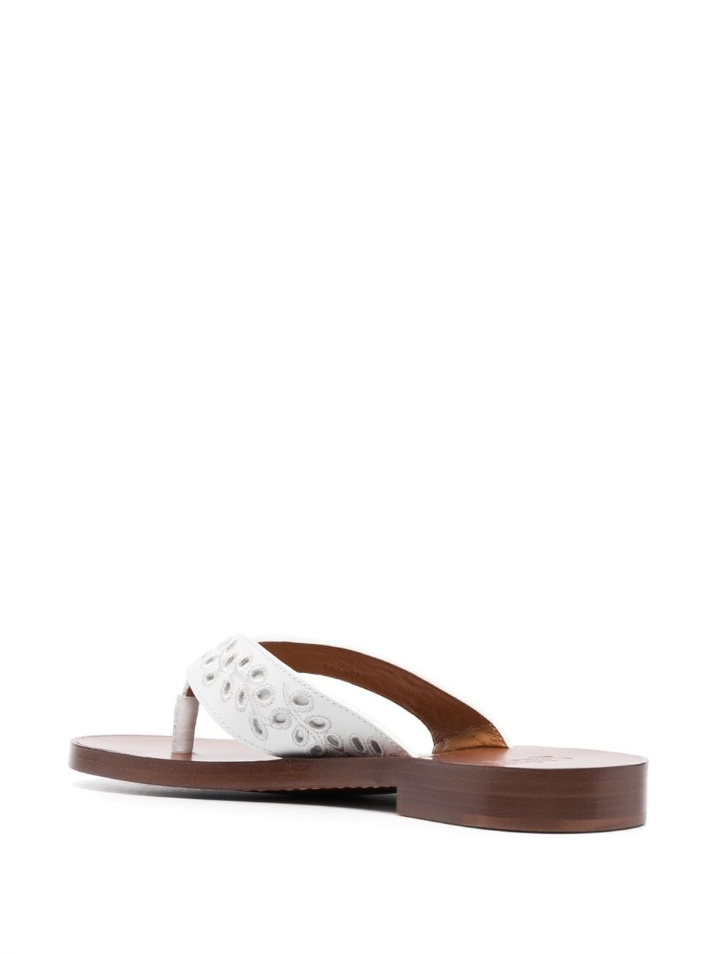 floral-embroidery flat flip flops - 3