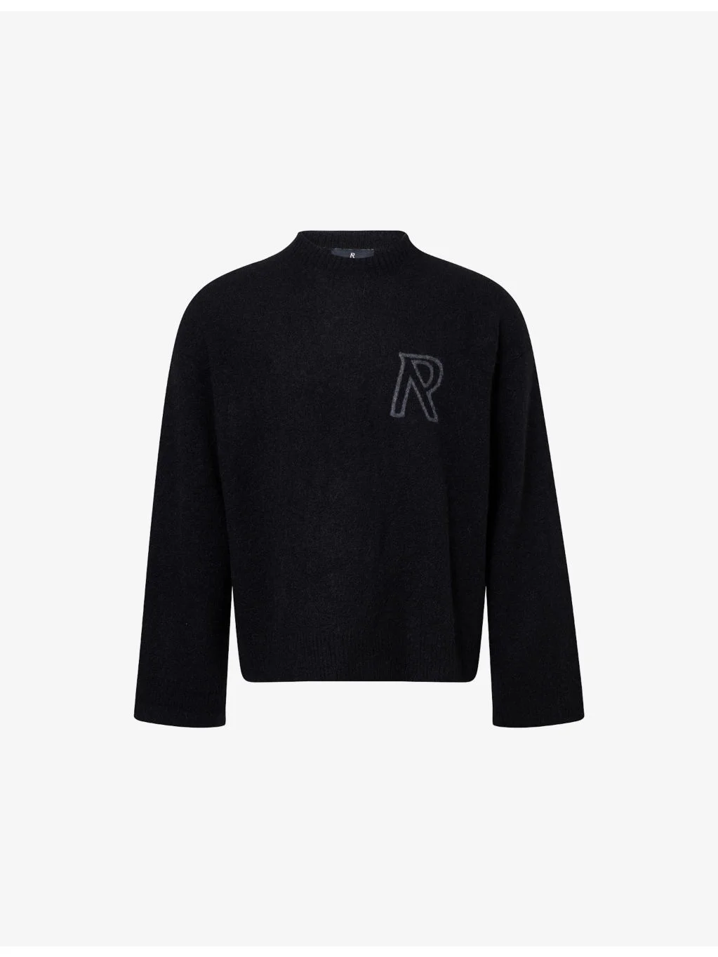 Intarsia-Logo Brushed Knitted Jumper - 1