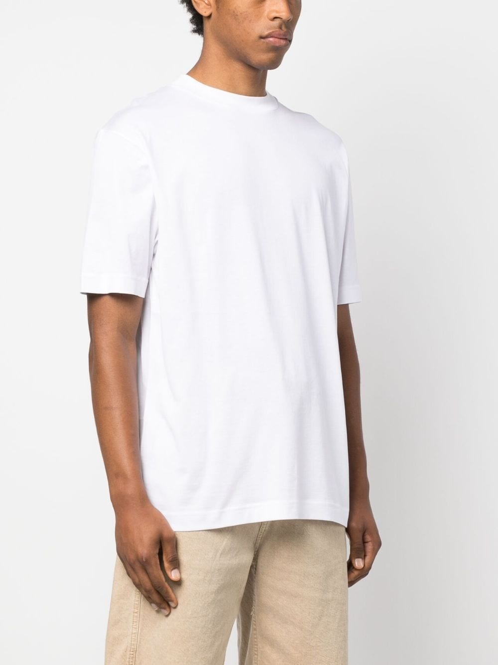 plain crew-neck cotton T-shirt - 3