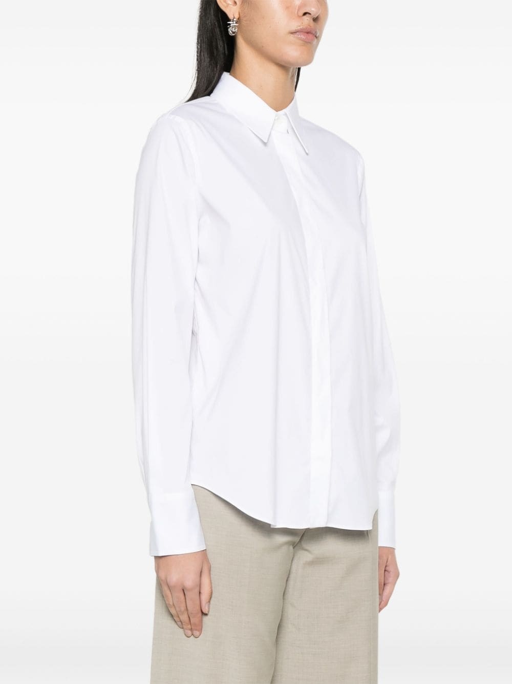 beaded-trim poplin shirt - 3