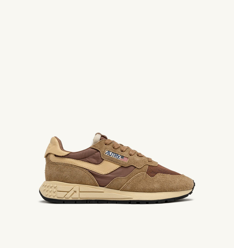 REELWIND LOW SNEAKERS IN NYLON SUEDE AND LEATHER COLOR HIDE AND CHIPMUNK - 1