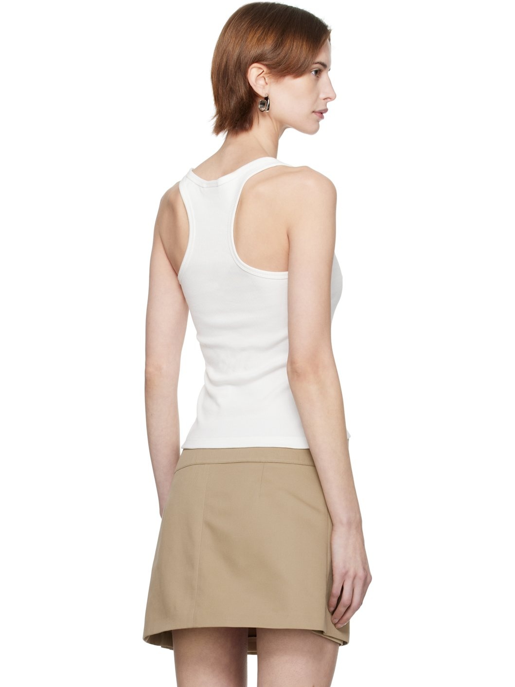 White 90's Rib Tank Top - 3