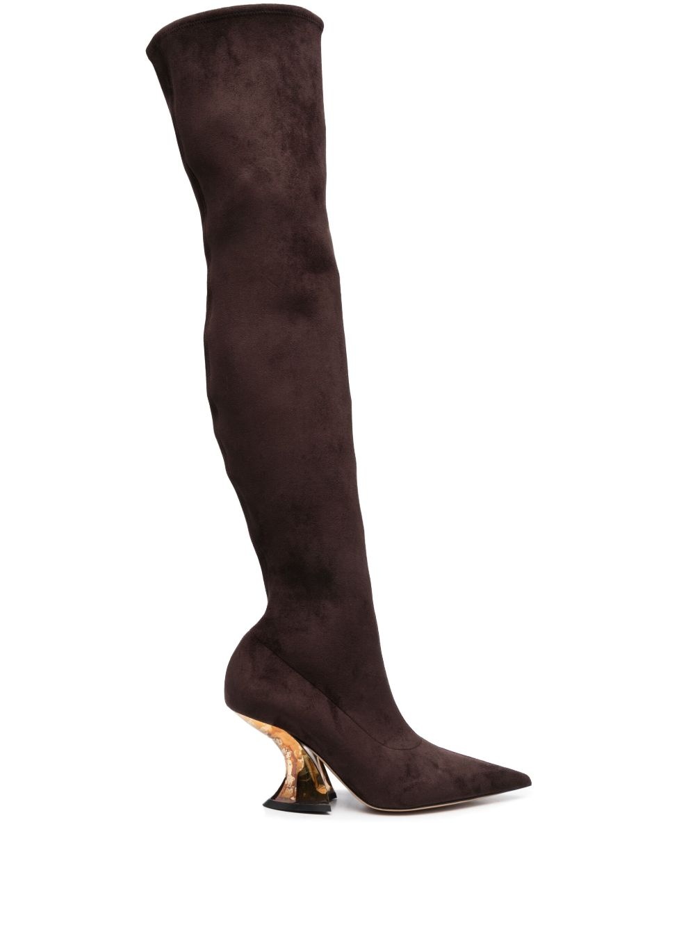 100mm thigh-high suede boots - 1