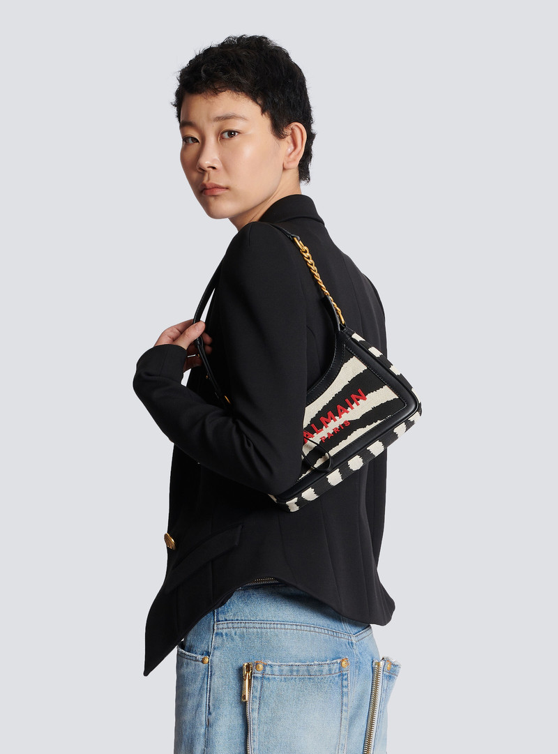 B-Army zebra print canvas bag with leather inserts 8