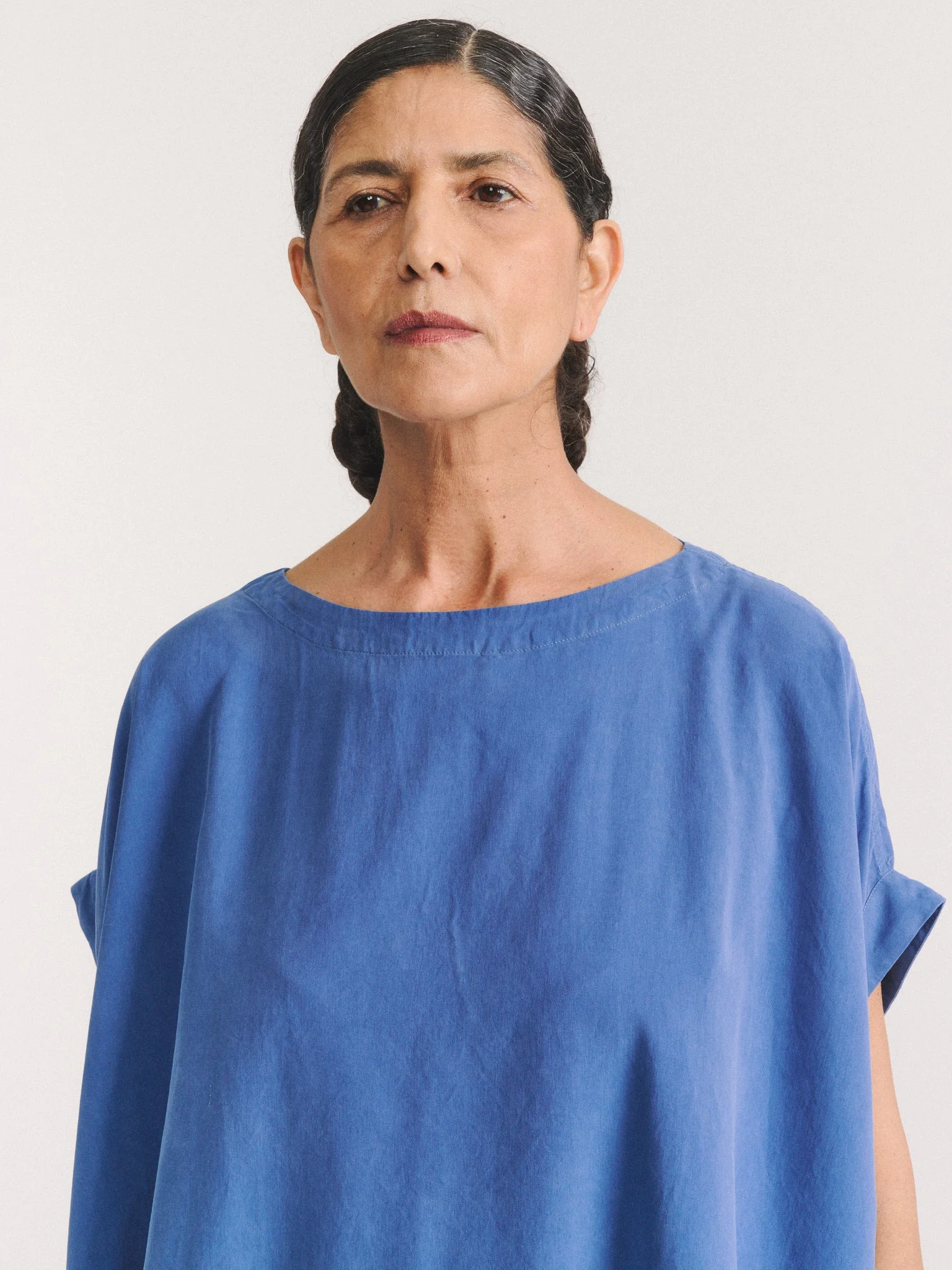 FRANCESCA TOP - SPUN SILK - BLUE - 1