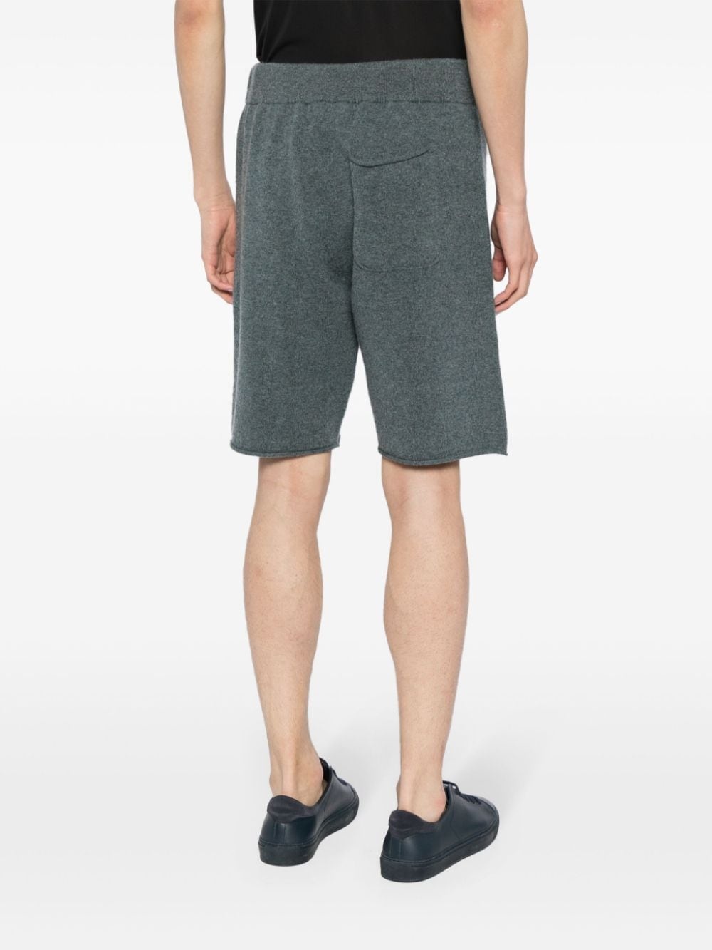 elasticated-waist cashmere-blend track shorts - 5