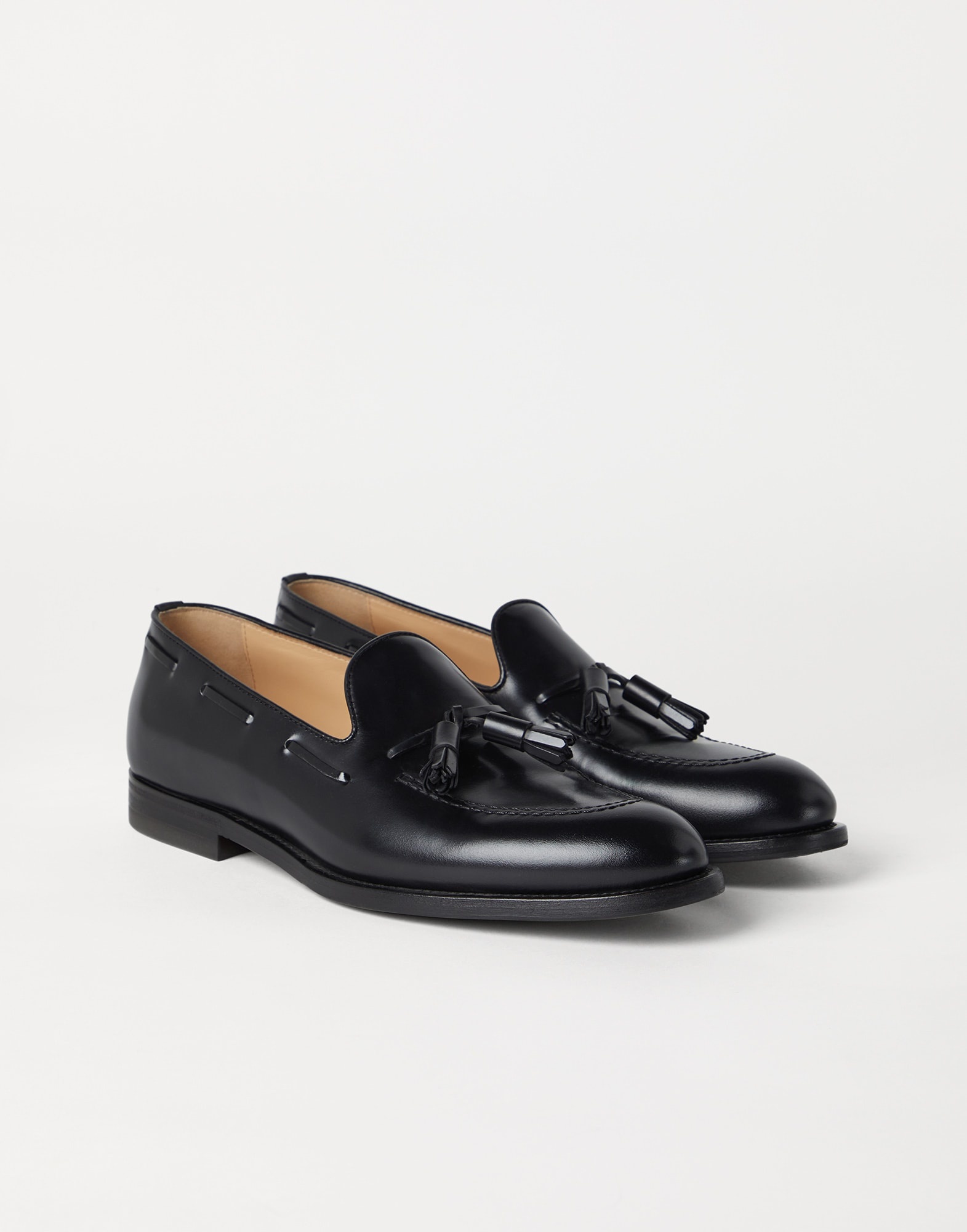 Aged calfskin loafers with tassels - 1