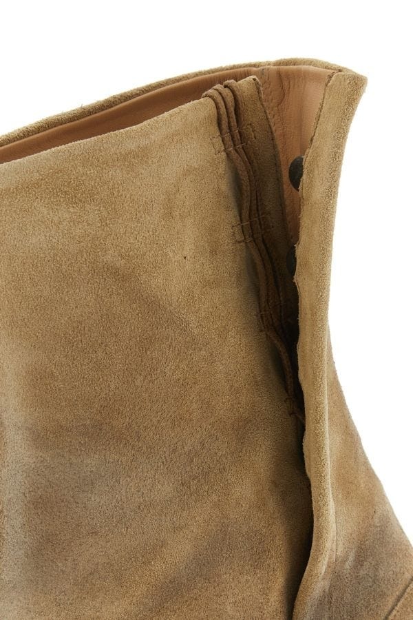 Beige suede Tabi ankle boots - 4