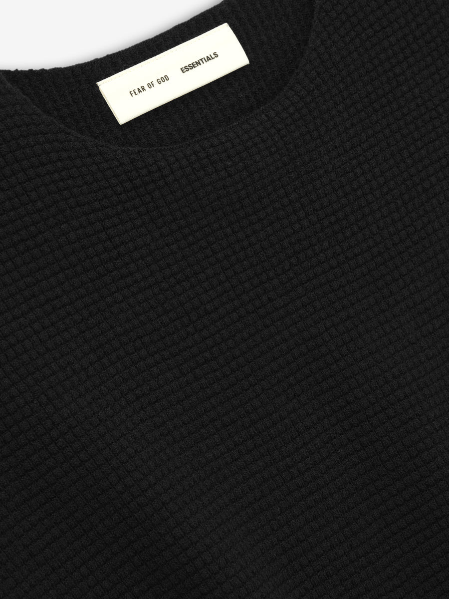 Waffle Short Sleeve Sweater - 4
