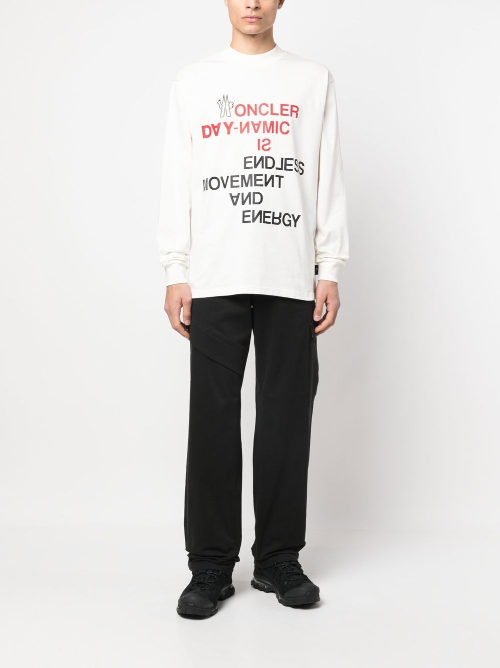 logo-patch straight-leg trousers - 2