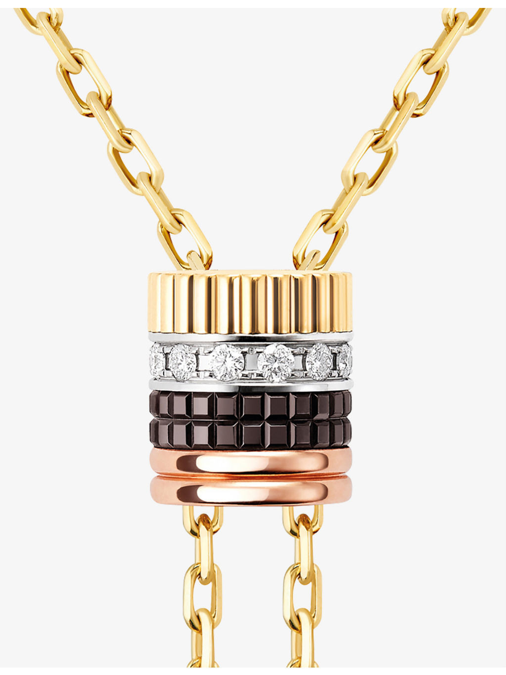 Quatre Classique 18ct yellow, white and rose gold and diamond necklace - 3