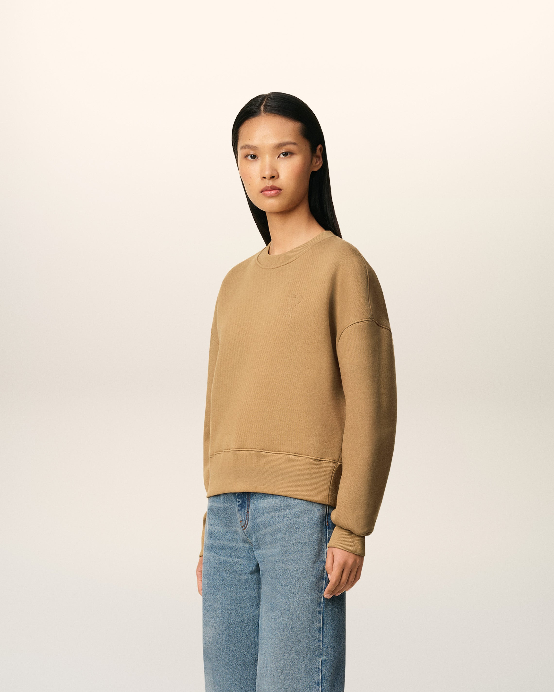 BROWN COTTON AMI DE COEUR SWEATSHIRT - 6