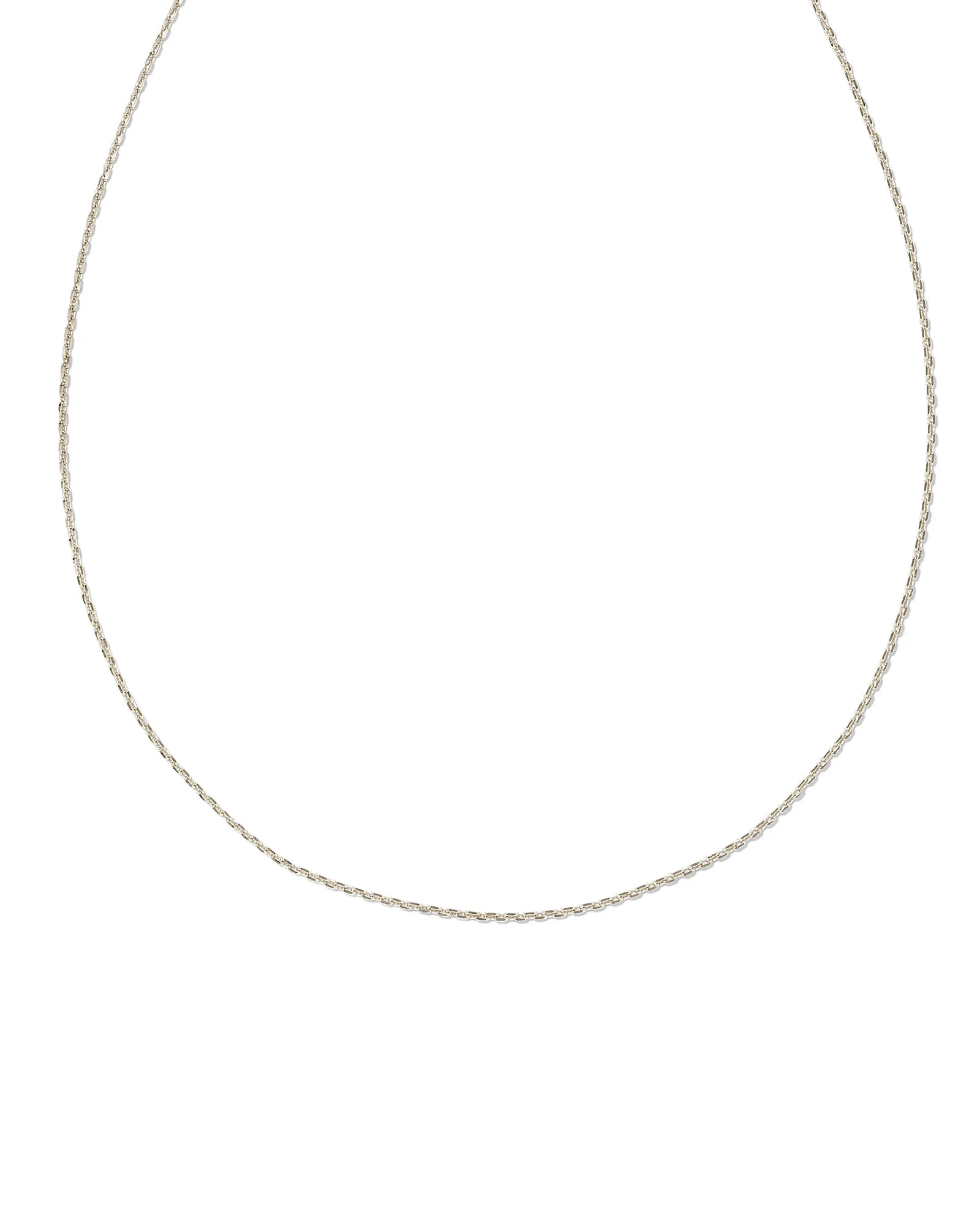 22 Inch Thin Chain Necklace in Sterling Silver - 1