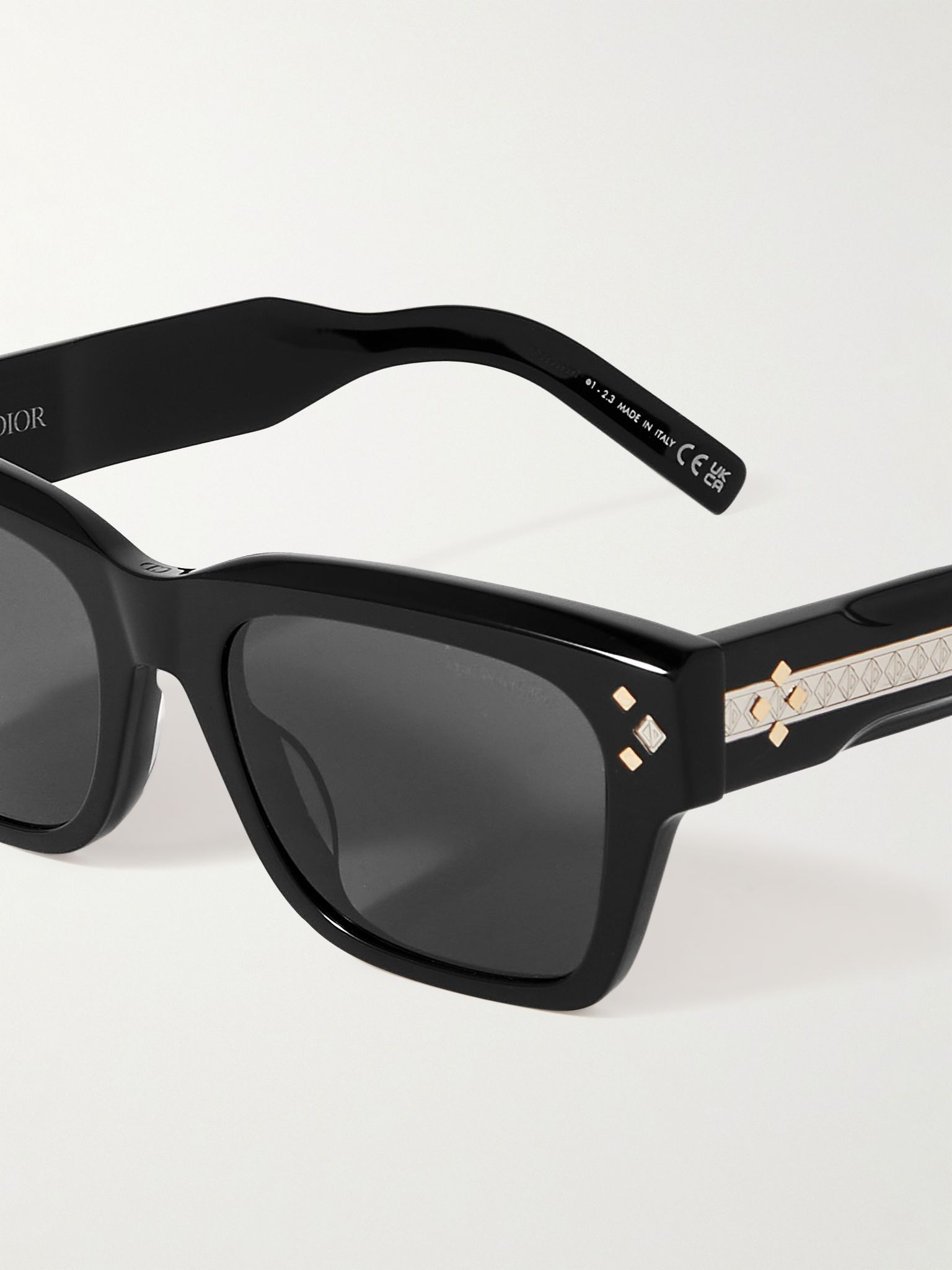 CD Diamond S2I D-Frame Acetate and Silver-Tone Sunglasses Black - 3