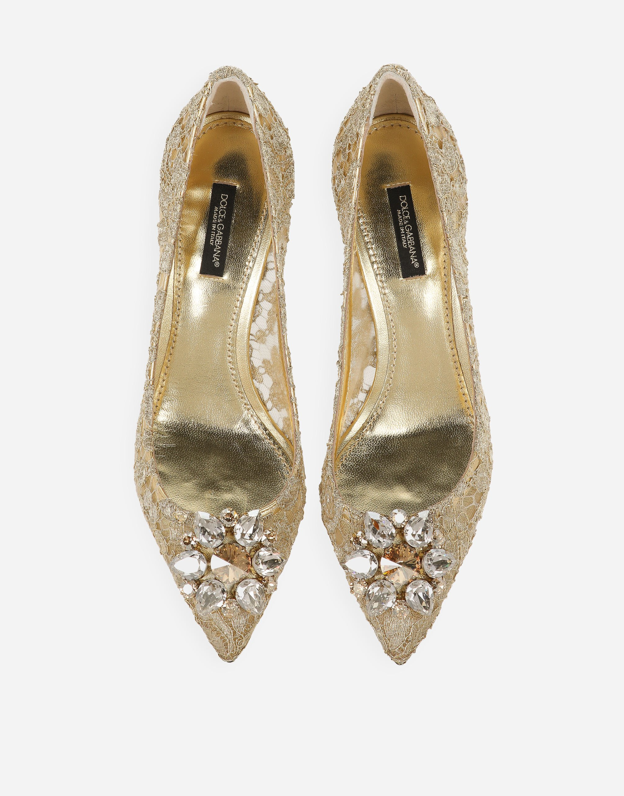 Pump in Taormina lurex lace with crystals - 4