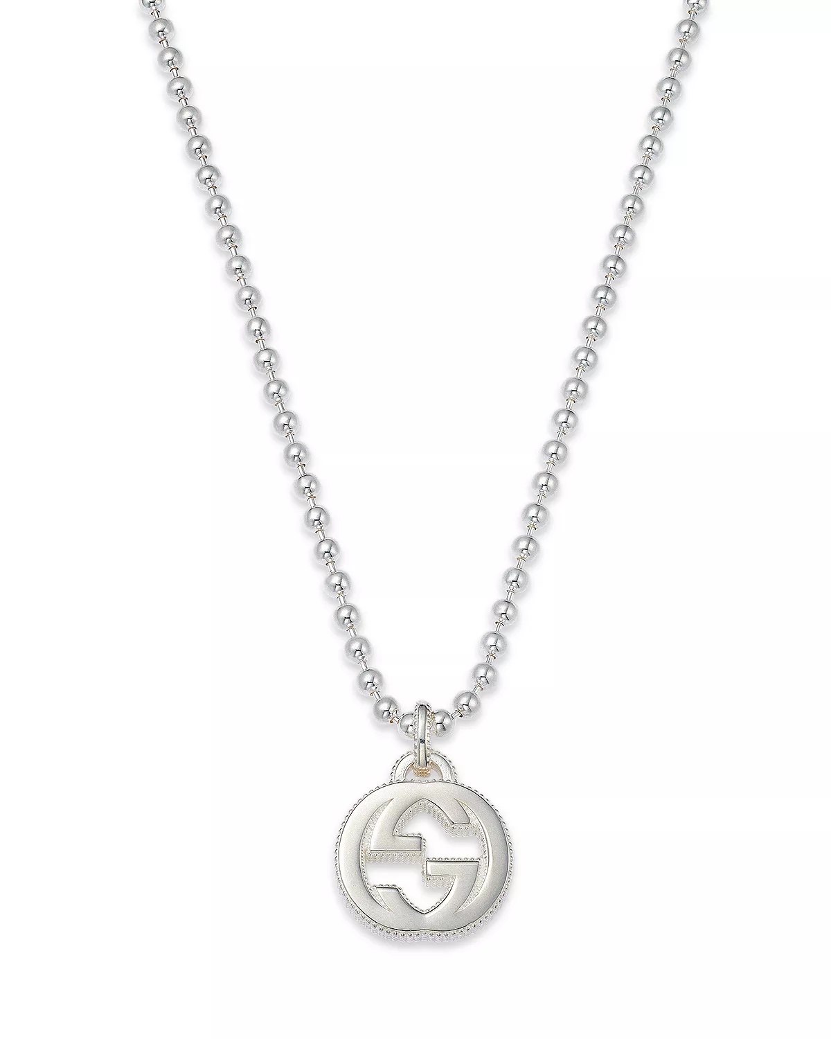 Sterling Silver Interlocking G Pendant Necklace, 15" - 1