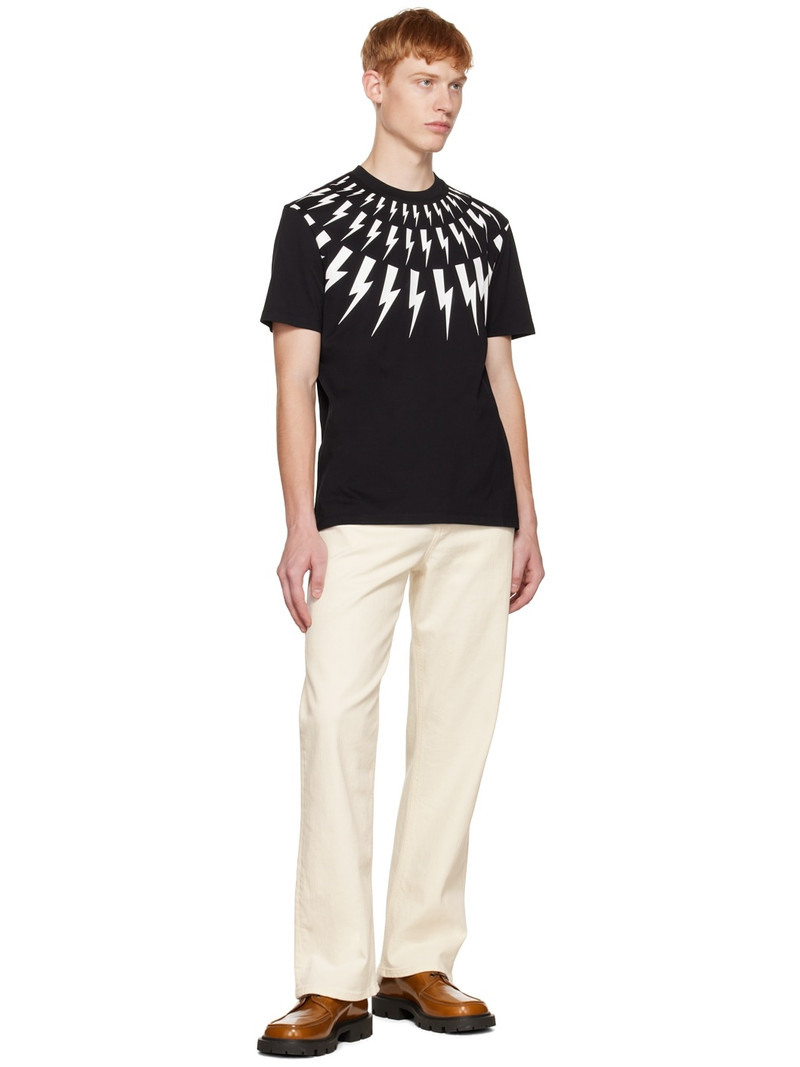 Neil Barrett Black Fair Isle Thunderbolt T-Shirt outlook