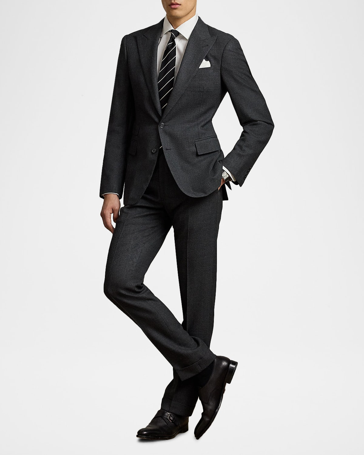 Men's Gregory Wool and Cashmere Birdseye Suit - 3
