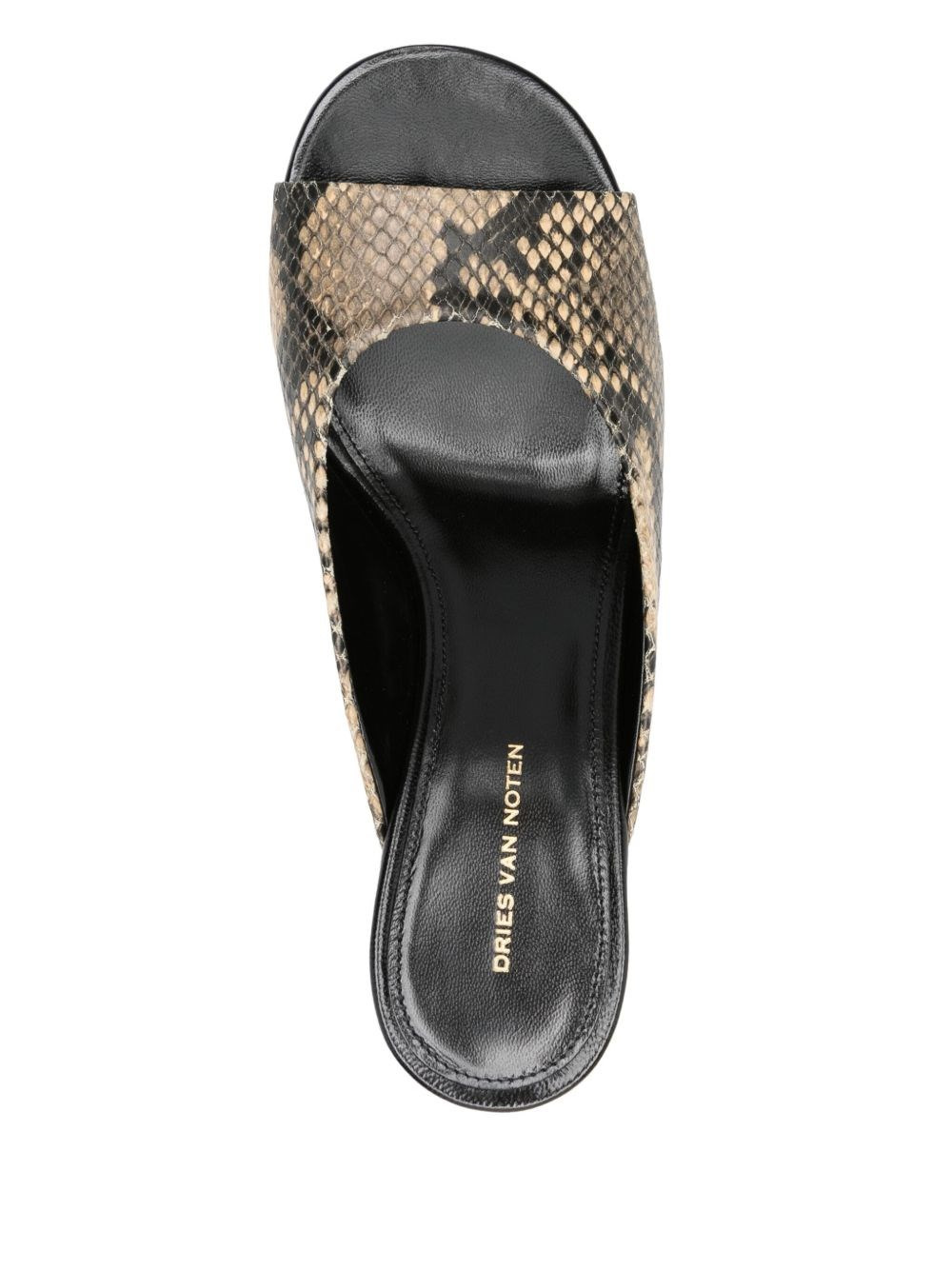 Printed leather mules - 3