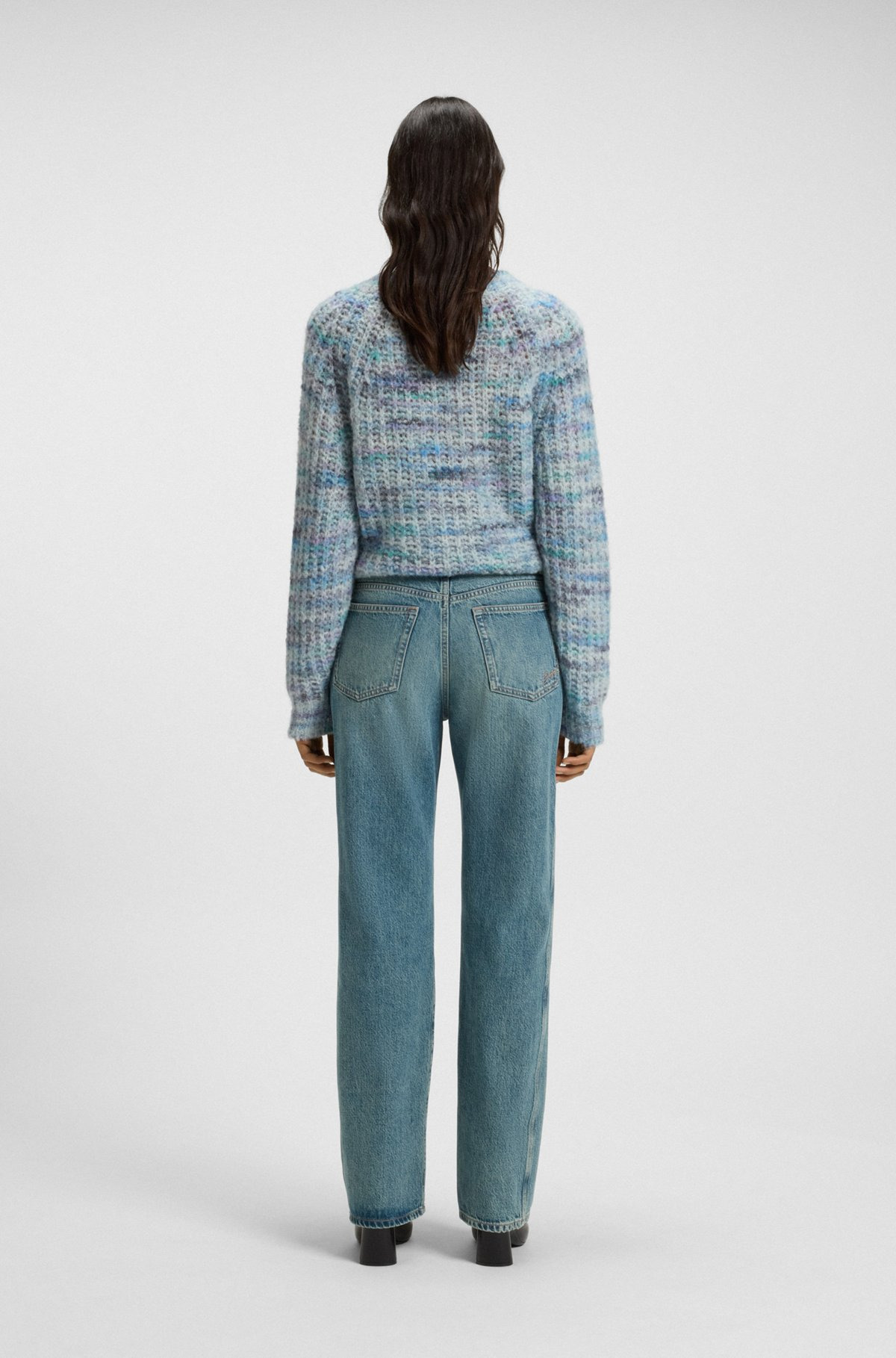 STRAIGHT-LEG JEANS IN EMERALD-CAST RIGID DENIM - 4
