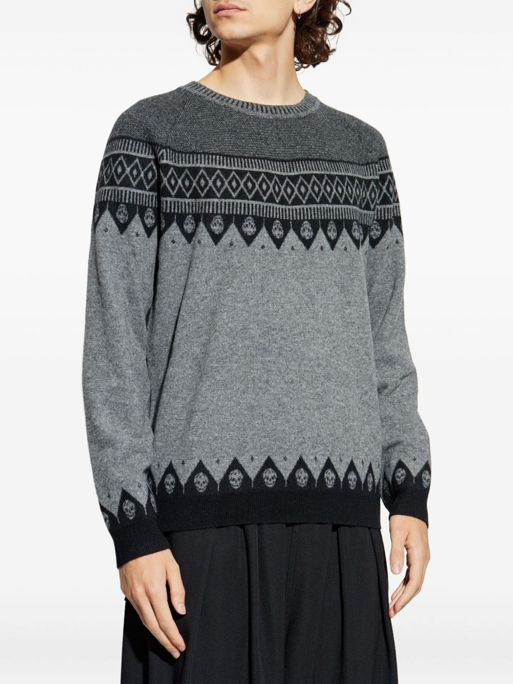 skull-motif wool sweater - 3