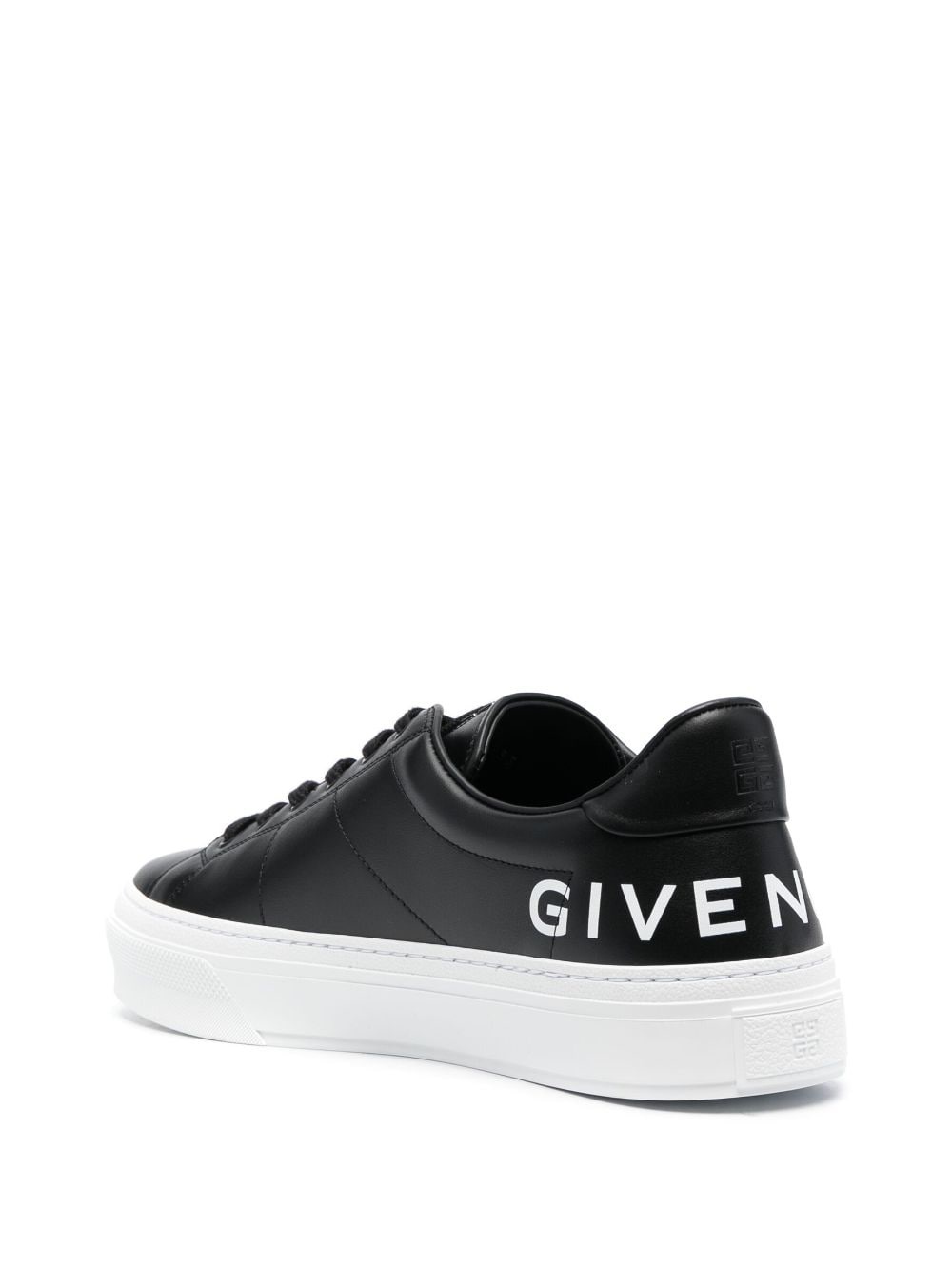 logo-print leather sneakers - 3