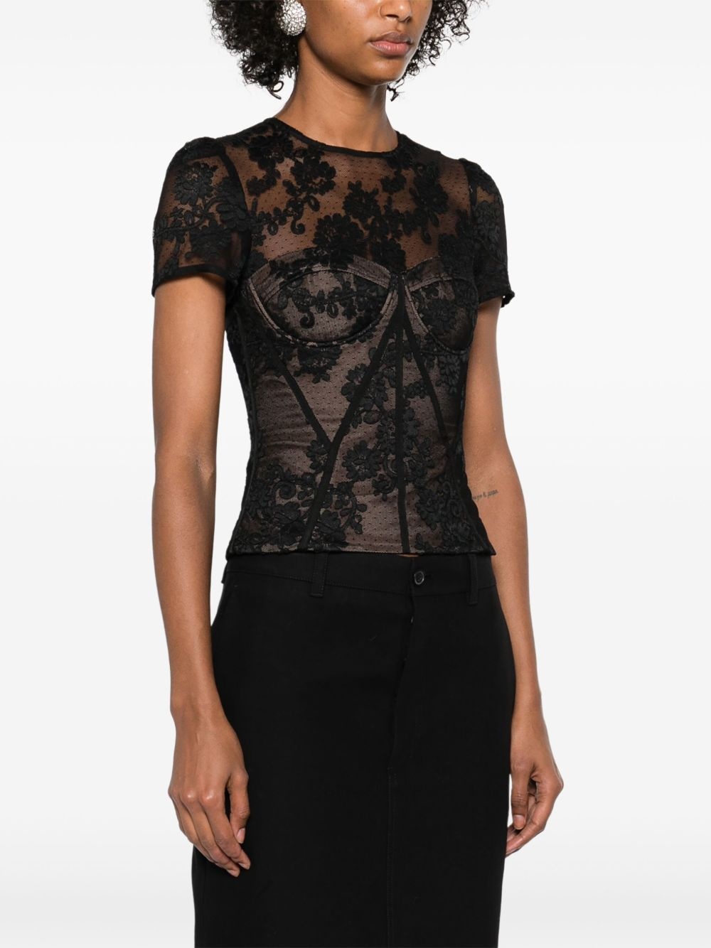 lace bustier-style top - 3