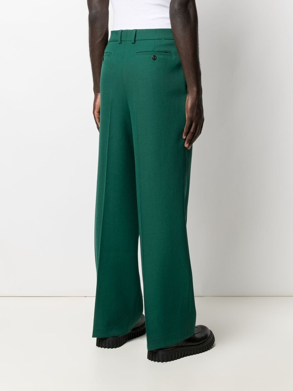 front-pleat wide-leg trousers - 4