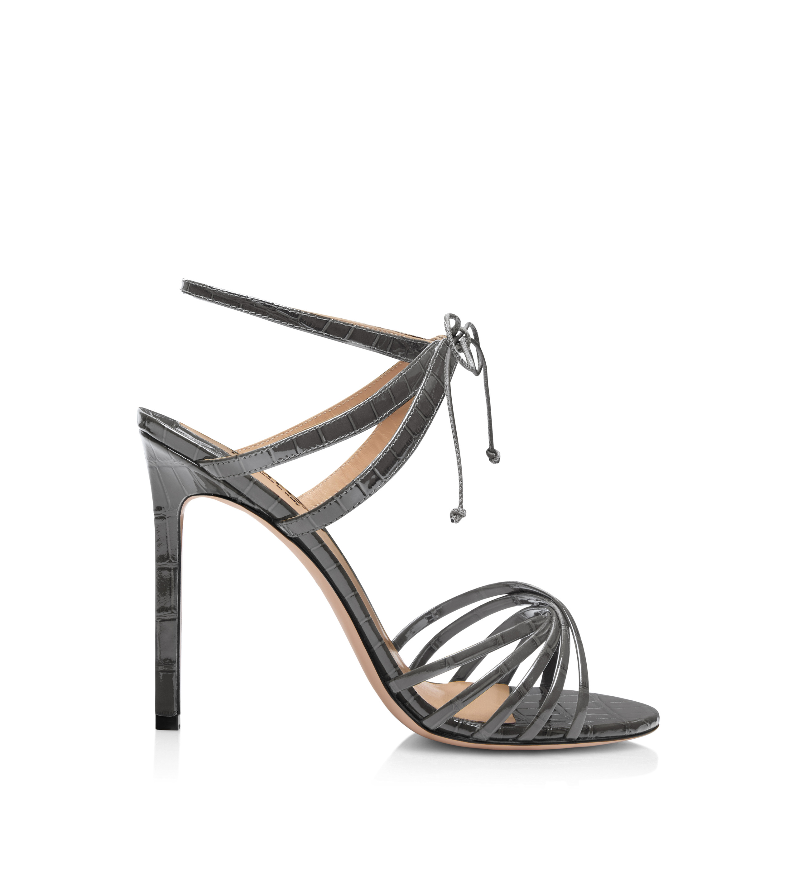 STAMPED CROCODILE LEATHER ANGELICA SANDAL - 1