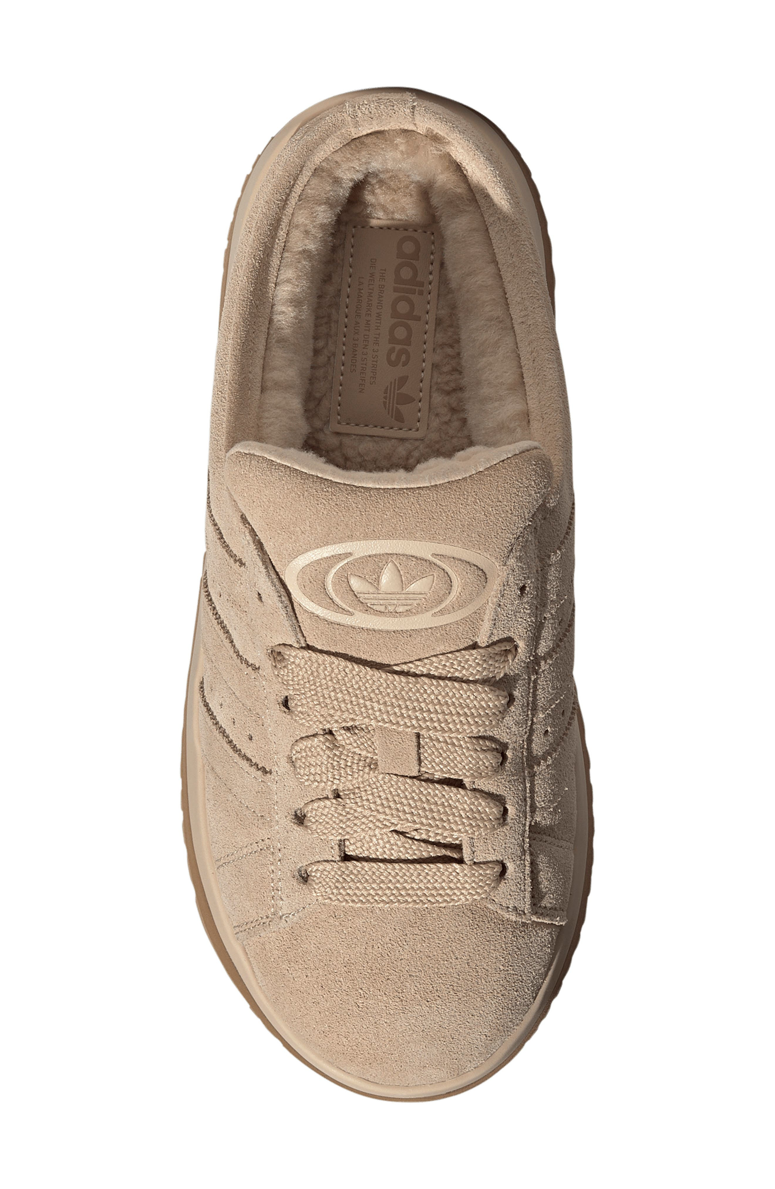 adidas Campus 00s Winter Low Sneaker Mule in Magic Beige/Magic Beige/Gum at Nordstrom - 4