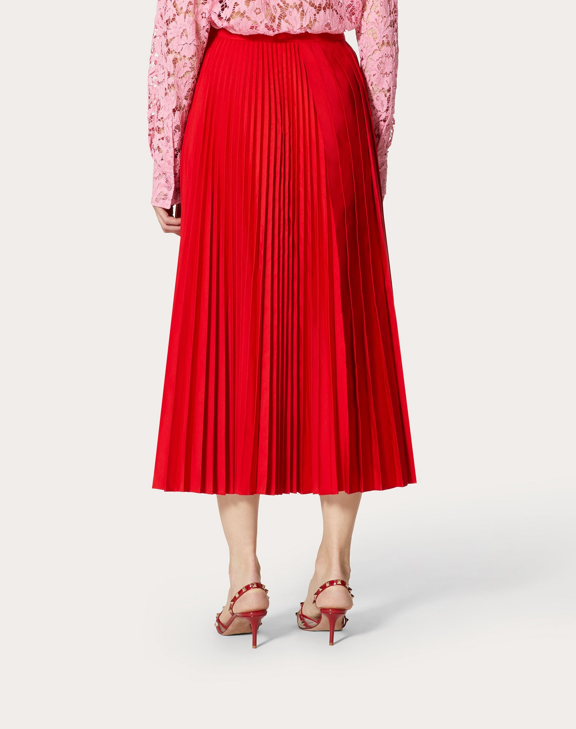 MICRO FAILLE PLEATED SKIRT - 4