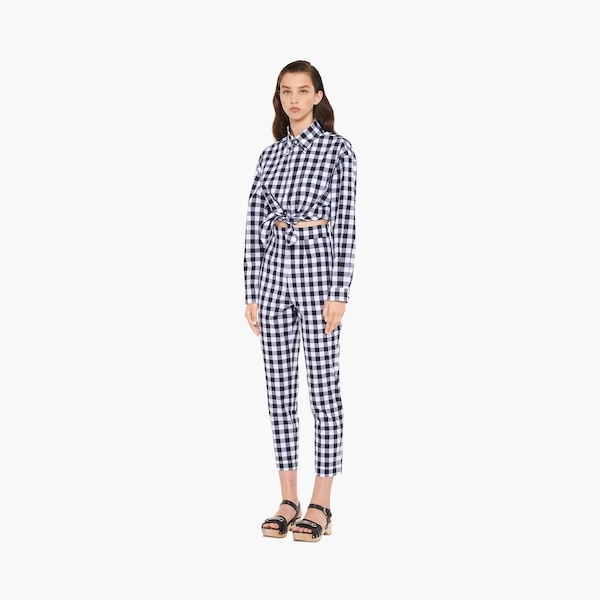 Gingham check pants - 6