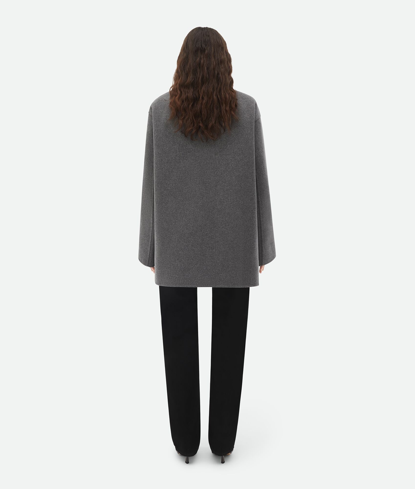 Collarless Cashmere Coat - 3
