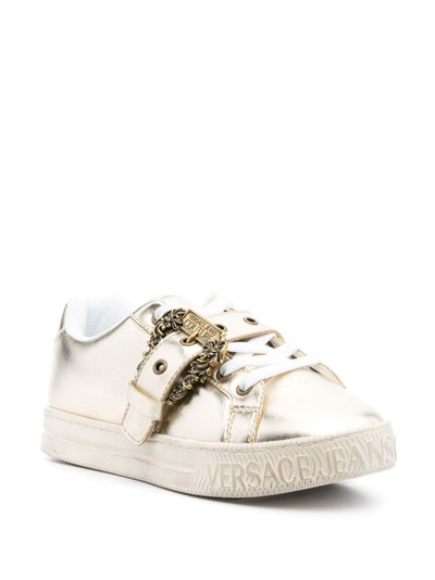 VERSACE JEANS COUTURE logo-buckle leather sneakers outlook