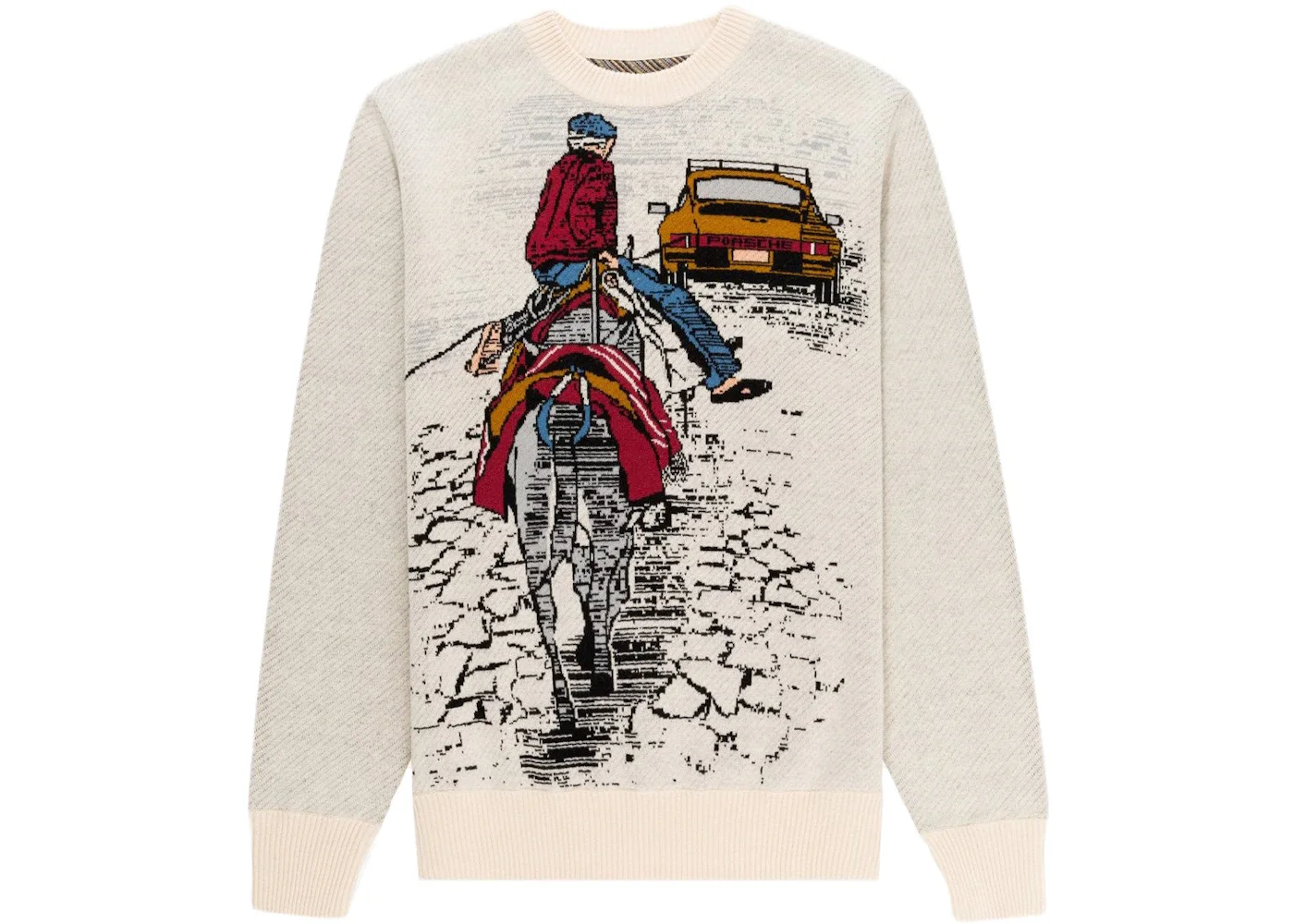 Aime Leon Dore x Porsche 911SC Pappou Sweater Off White - 1