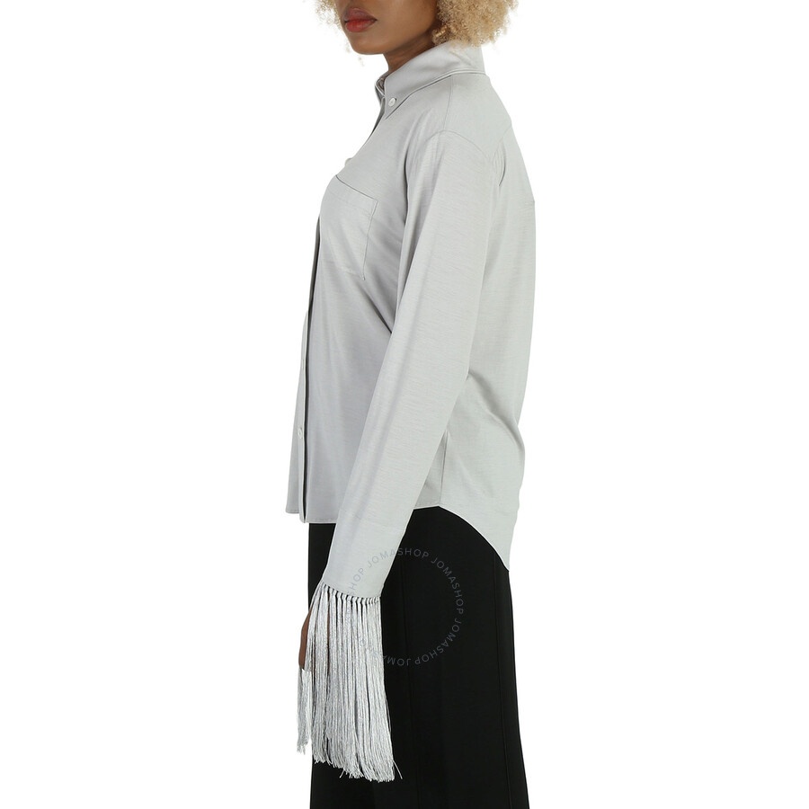 Burberry Silky Wool Jersey Shirt With Panelled Sleeve - 4
