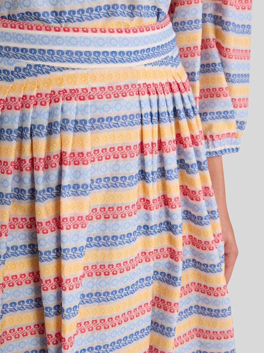 COTTON-BLEND JACQUARD MIDI SKIRT - 3