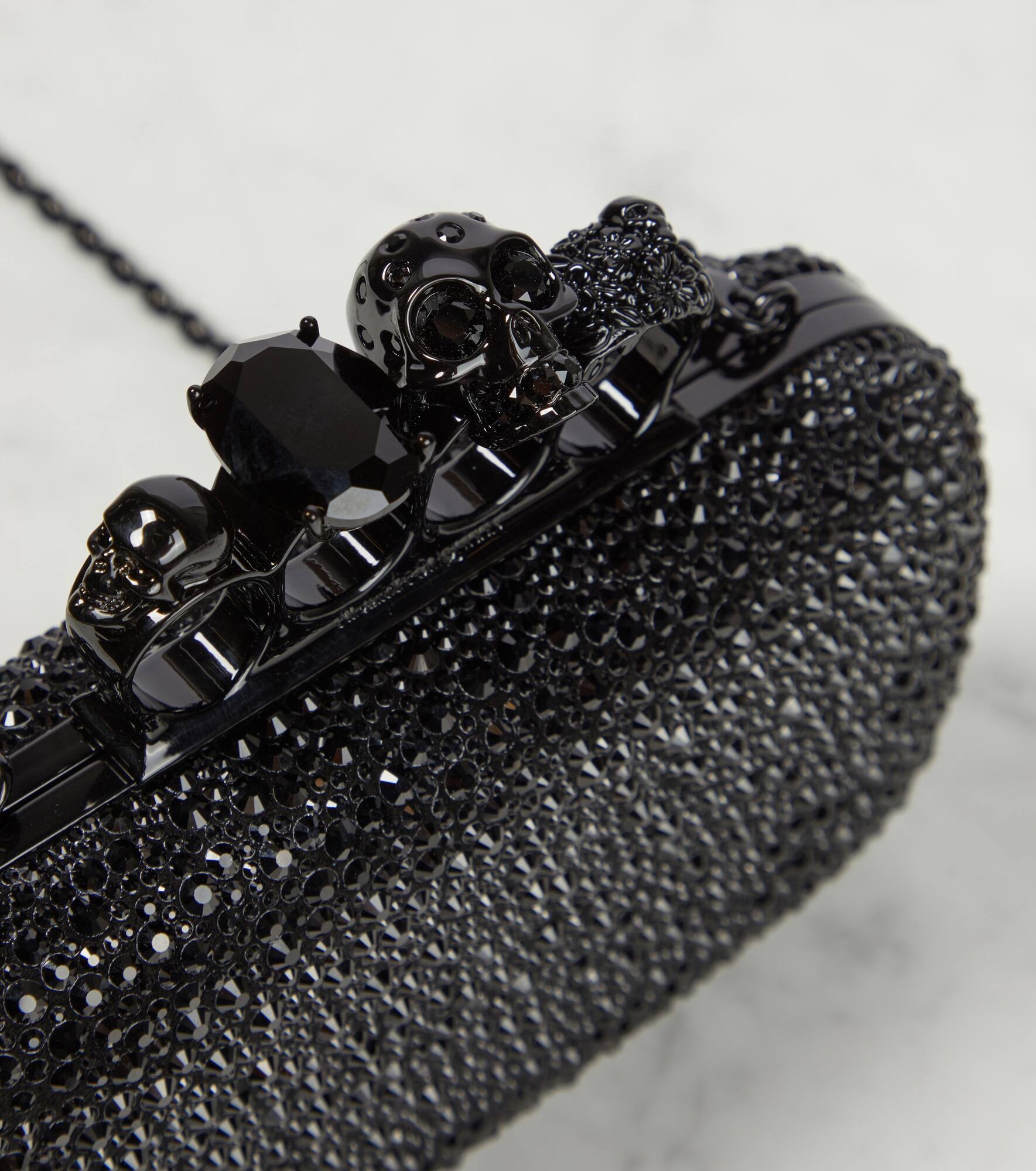 Knuckle embellished leather clutch - 6