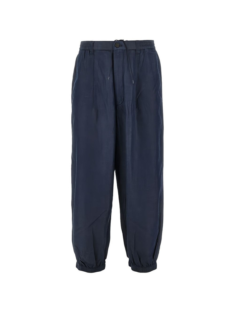 elasticated-waistband trousers 1