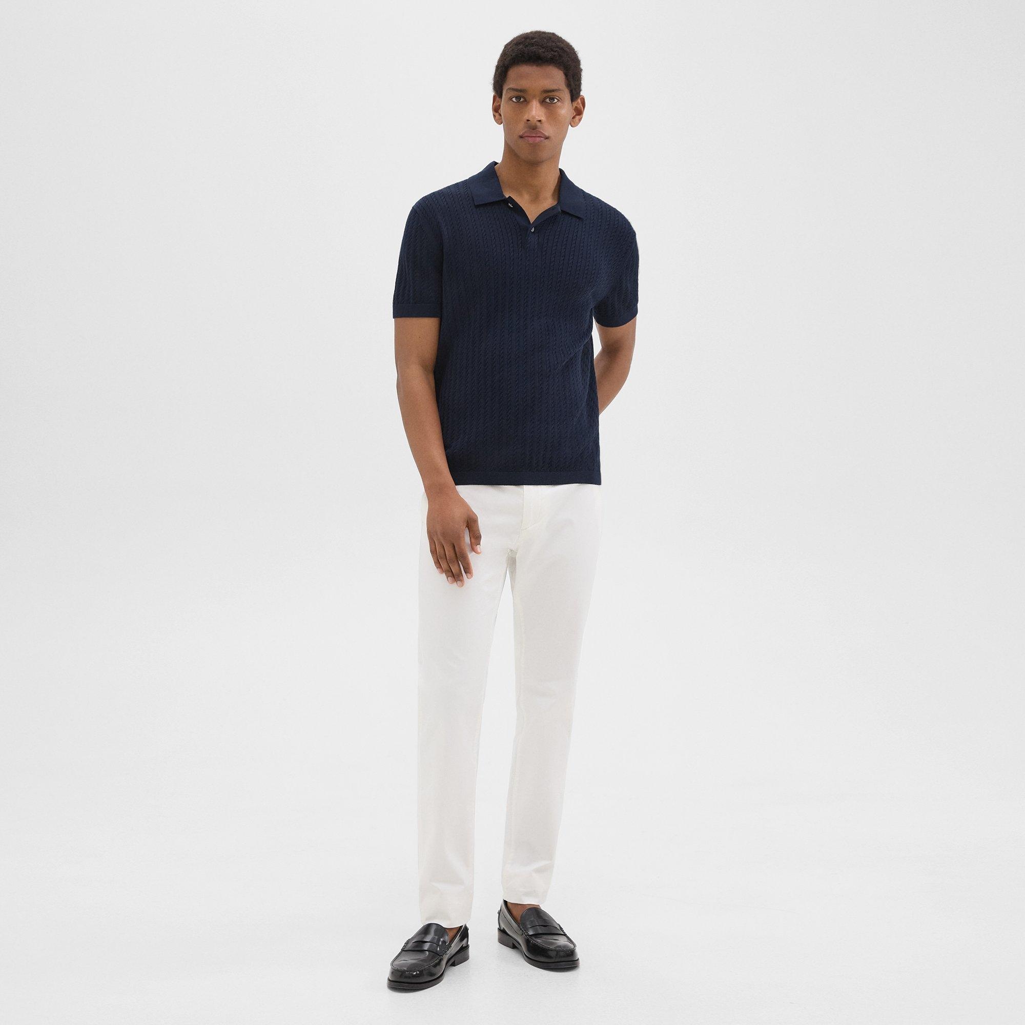 Cable Knit Polo in Cotton - 6