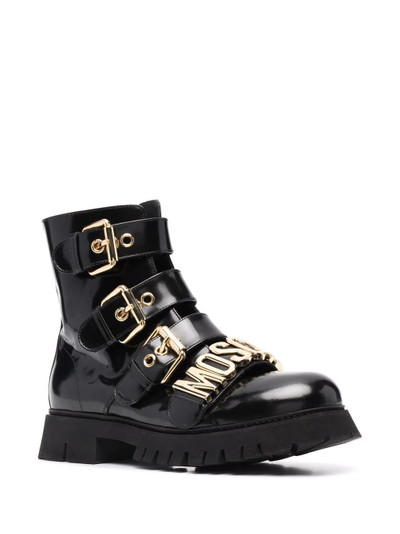 Moschino logo-plaque ankle boots outlook