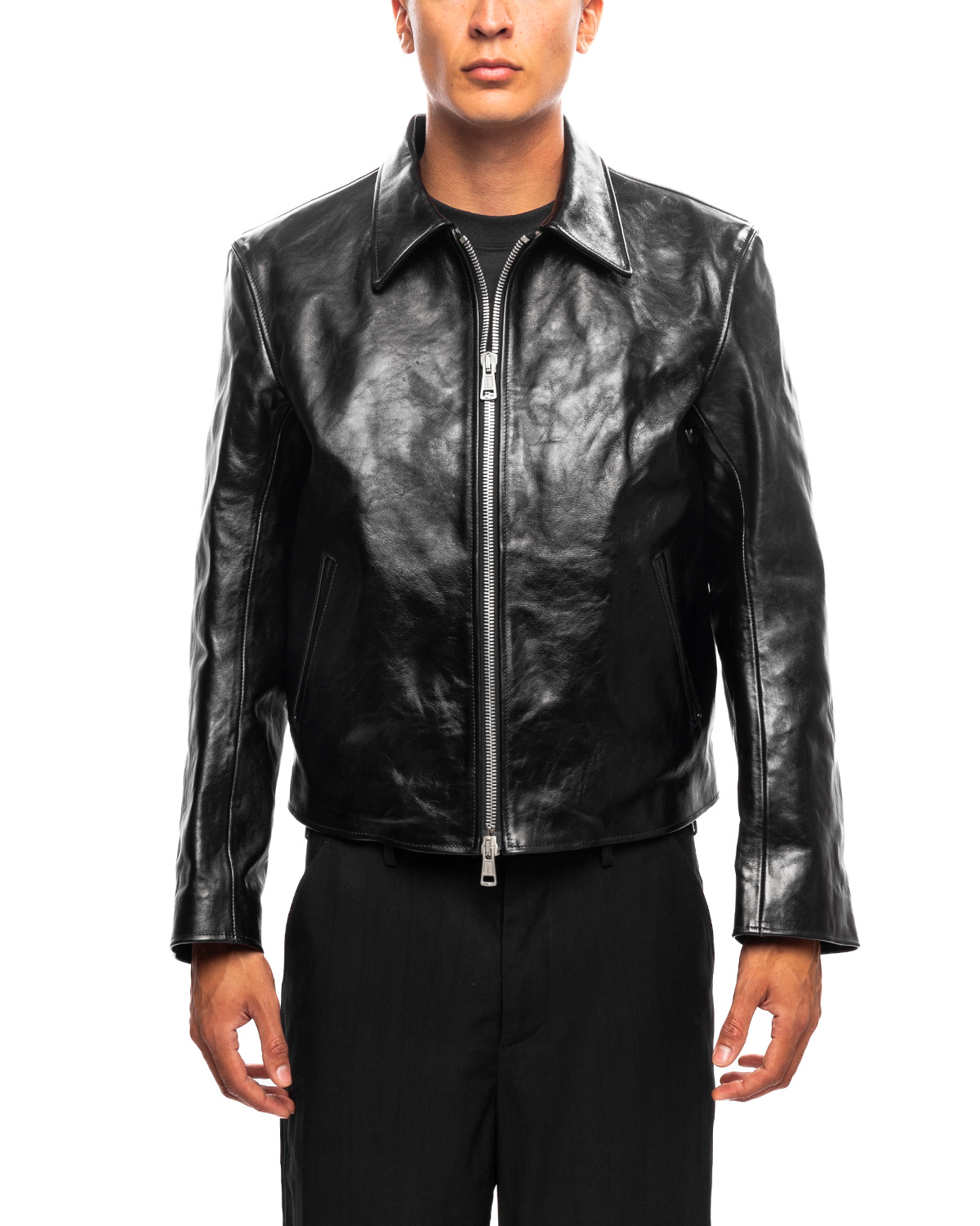 Our Legacy Mini Jacket Top Dyed Black Leather | likelihood | REVERSIBLE